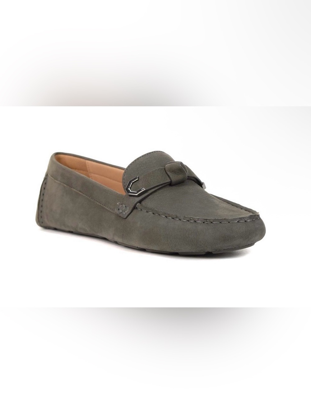 COLE HAAN WOMEN’S EVELYN BOW TORNADO NUBUCK LEATHER DRIVERS